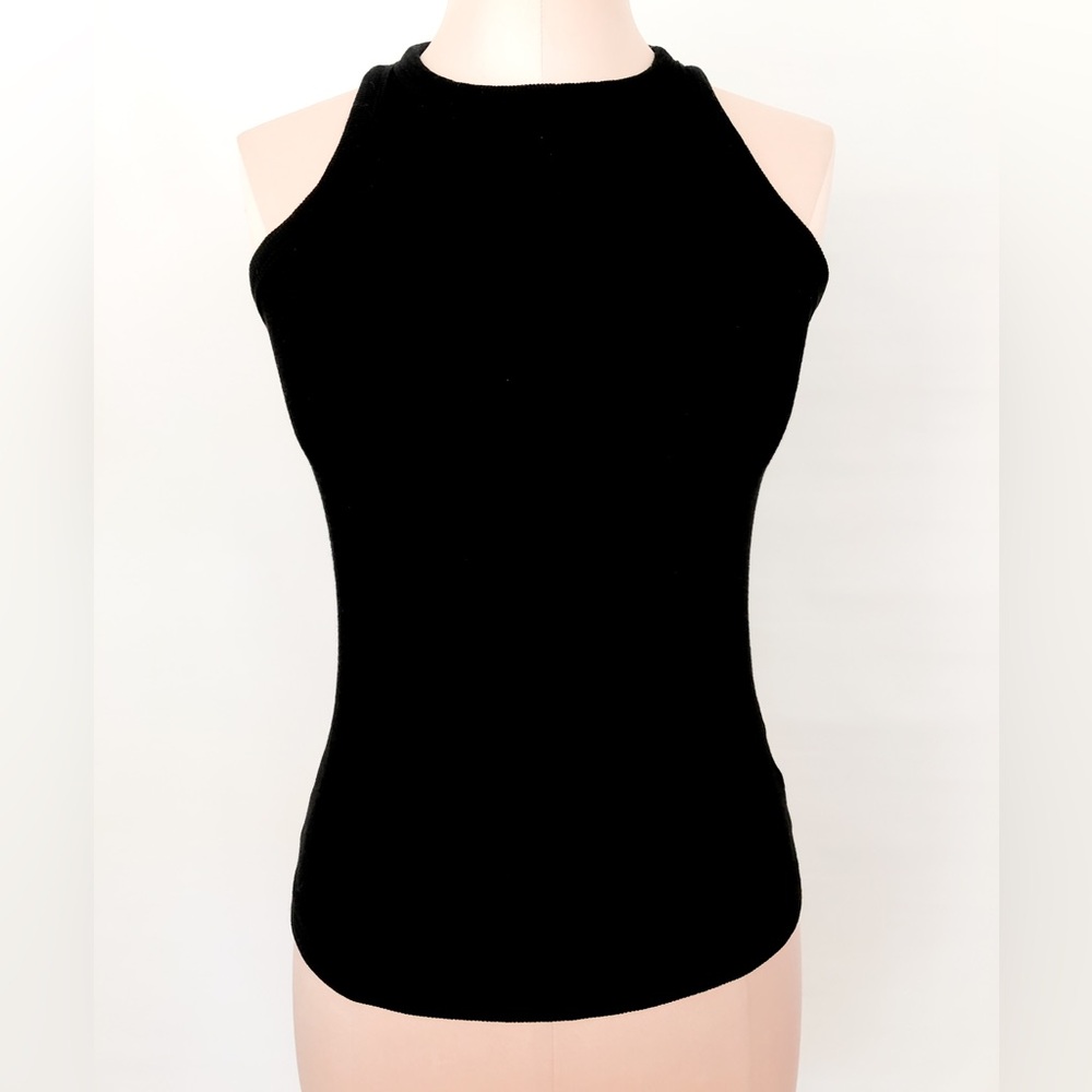Black Sleeveless Muscle Tank Rachael Zoe Women's Ribbed Cotton XS Summer Top